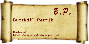 Buczkó Patrik névjegykártya