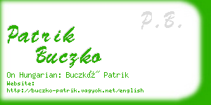 patrik buczko business card